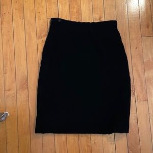 Chanel black velvet pencil skirt